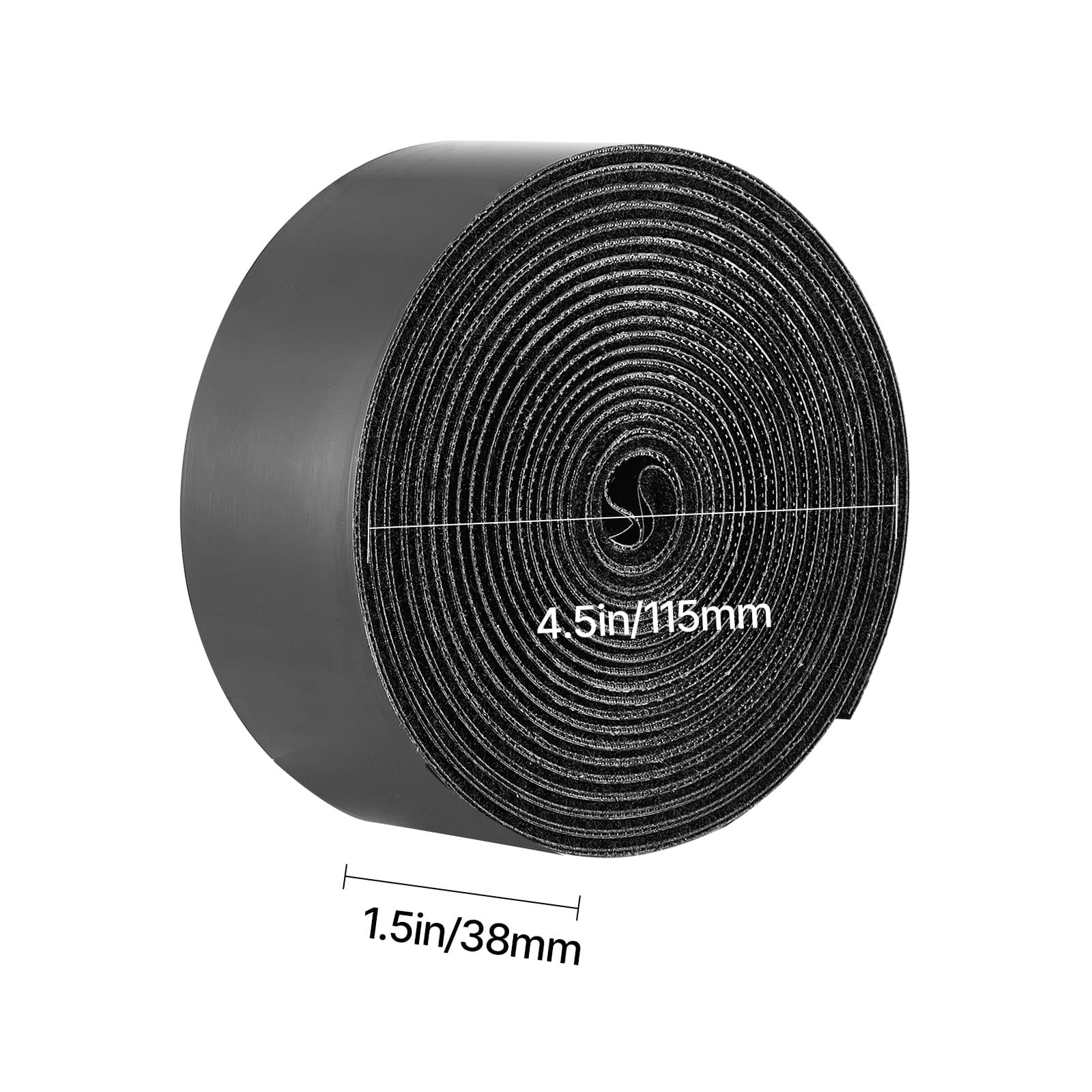 16 Ft X 1.5 In Hook And Loop Tape Nylon Self Adhesive Strips Roll Black image 1