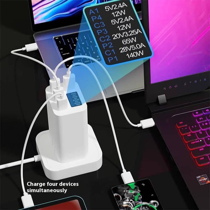 Stylish And Portable Fast Charge Charger With Color Screen Digital Display image 1